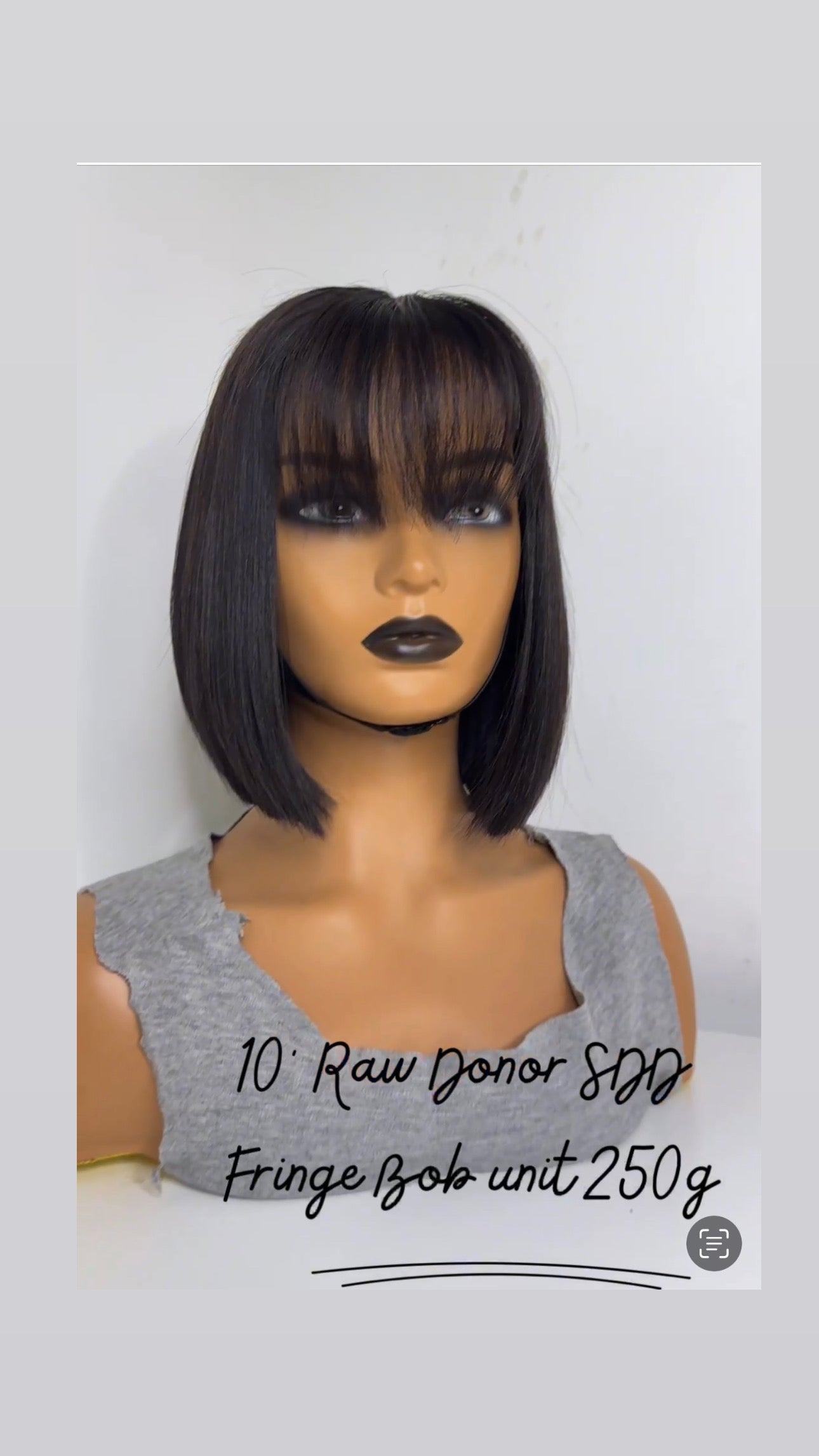 10” Raw Donor SDD Fringe Bob Unit 250g 2by6